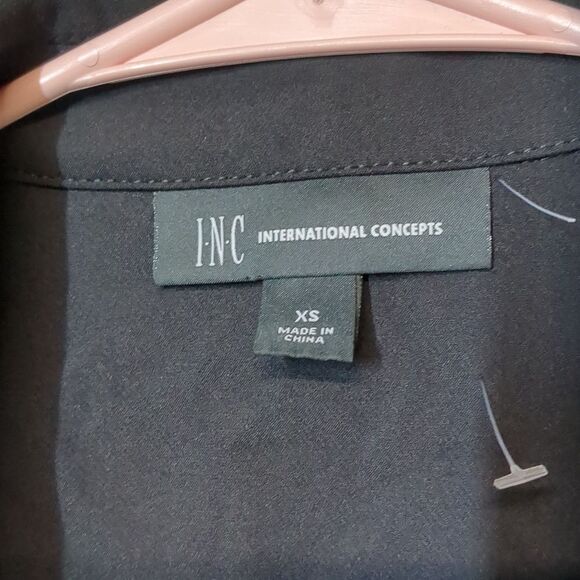 Women's I.N.C. Black Fitted Blazer Fringe Trim Size XS EUC - Picture 3 of 7